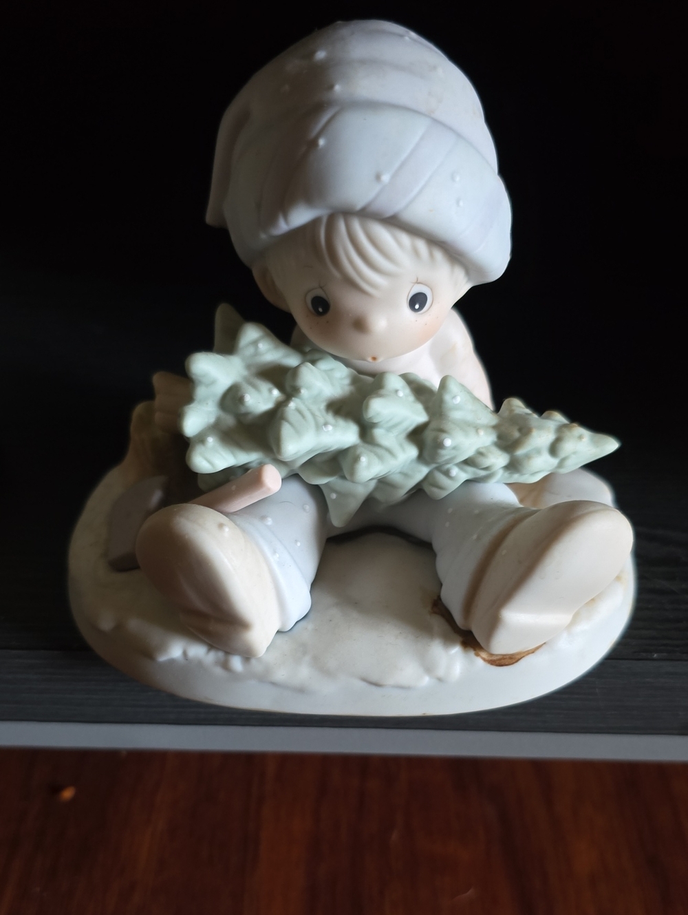 Precious Moments Boy Figurine in White and Pale Green
